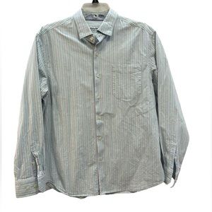 Tommy‎ Bahama Men’s Button Up Light Blue Striped Shirt Size Medium